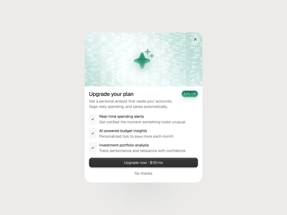 Mobile upgrade screen