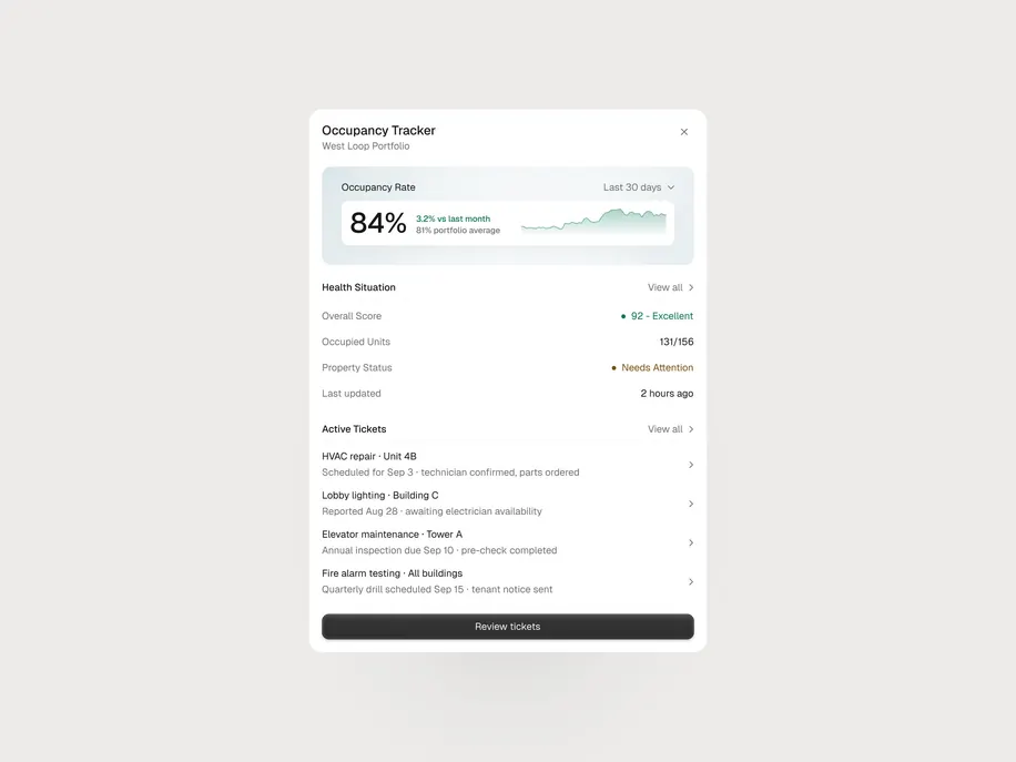 Occupancy tracking interface